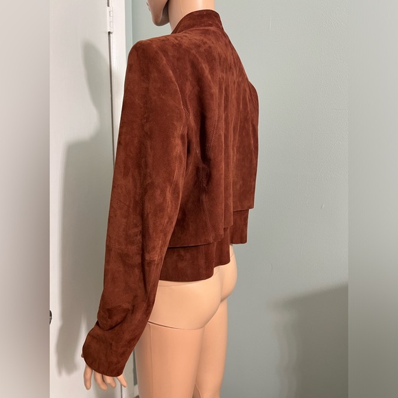 WHITE HOUSE BLACK MARKET * SUEDE CASCADE LAPEL JACKET * 100% LEATHER SIZE Small - Picture 6 of 13